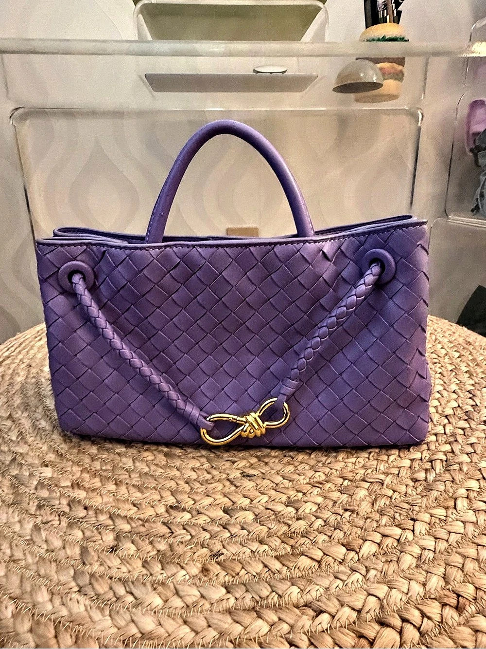 Woven Purple Tote Like New